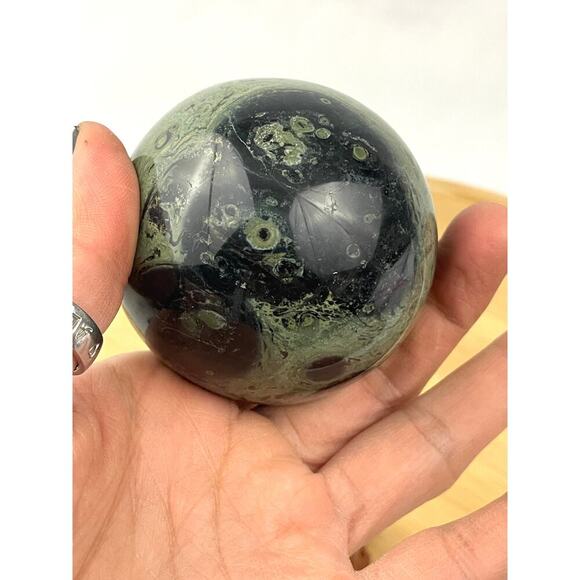 Kambaba Jasper Natural Stone Crystal Quartz Ball 372g Healing Sphere 63mm - Picture 2 of 14